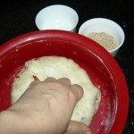 Making a round ball of the dough